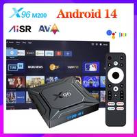 Android 14.0 Amlogic S905X5M (S905A) X96 M200 TV Box Quad Core Build in AI-SR AV1 4K ULTRA HD 1000 LAN Android 14 Set Top Box