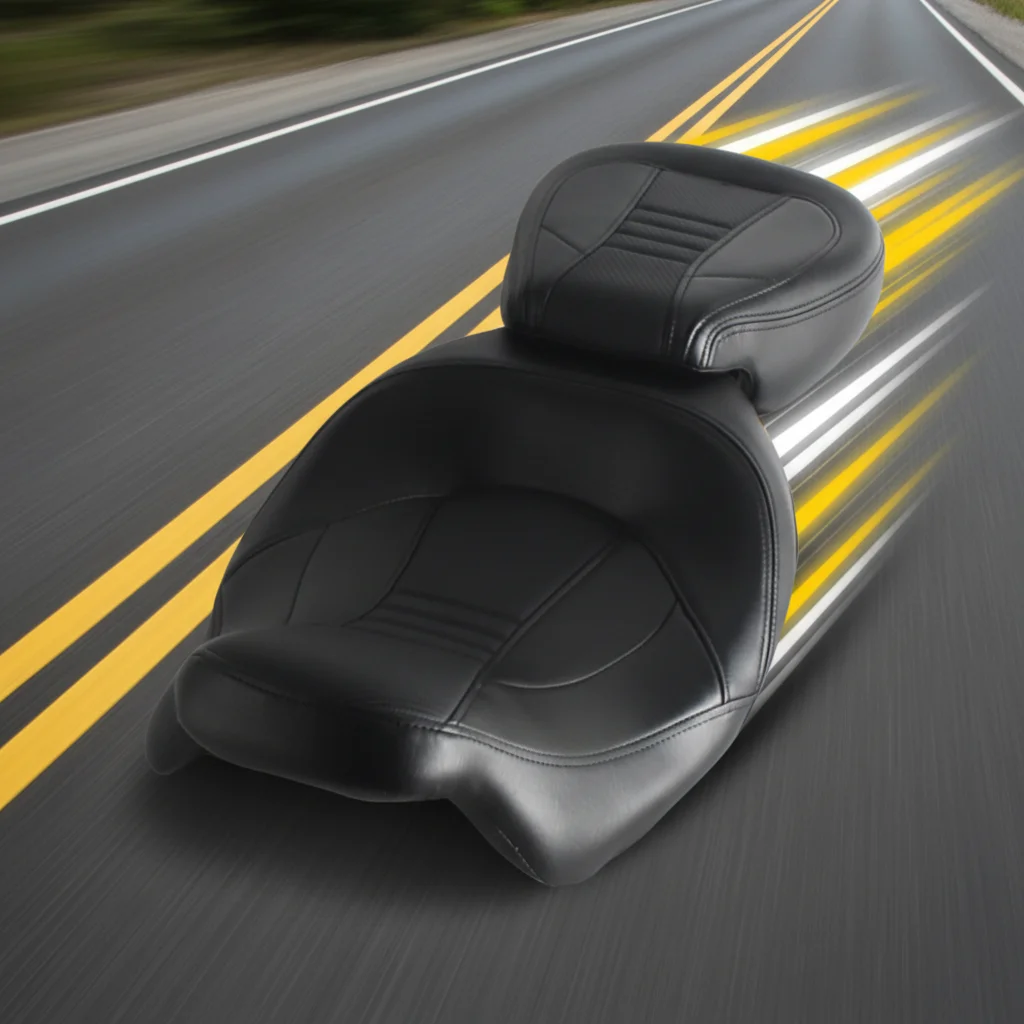 

Motorcycle Black PU Leather Front Seat Cushion for Road King Street Ultra Electra Glide CVO 2009-2021
