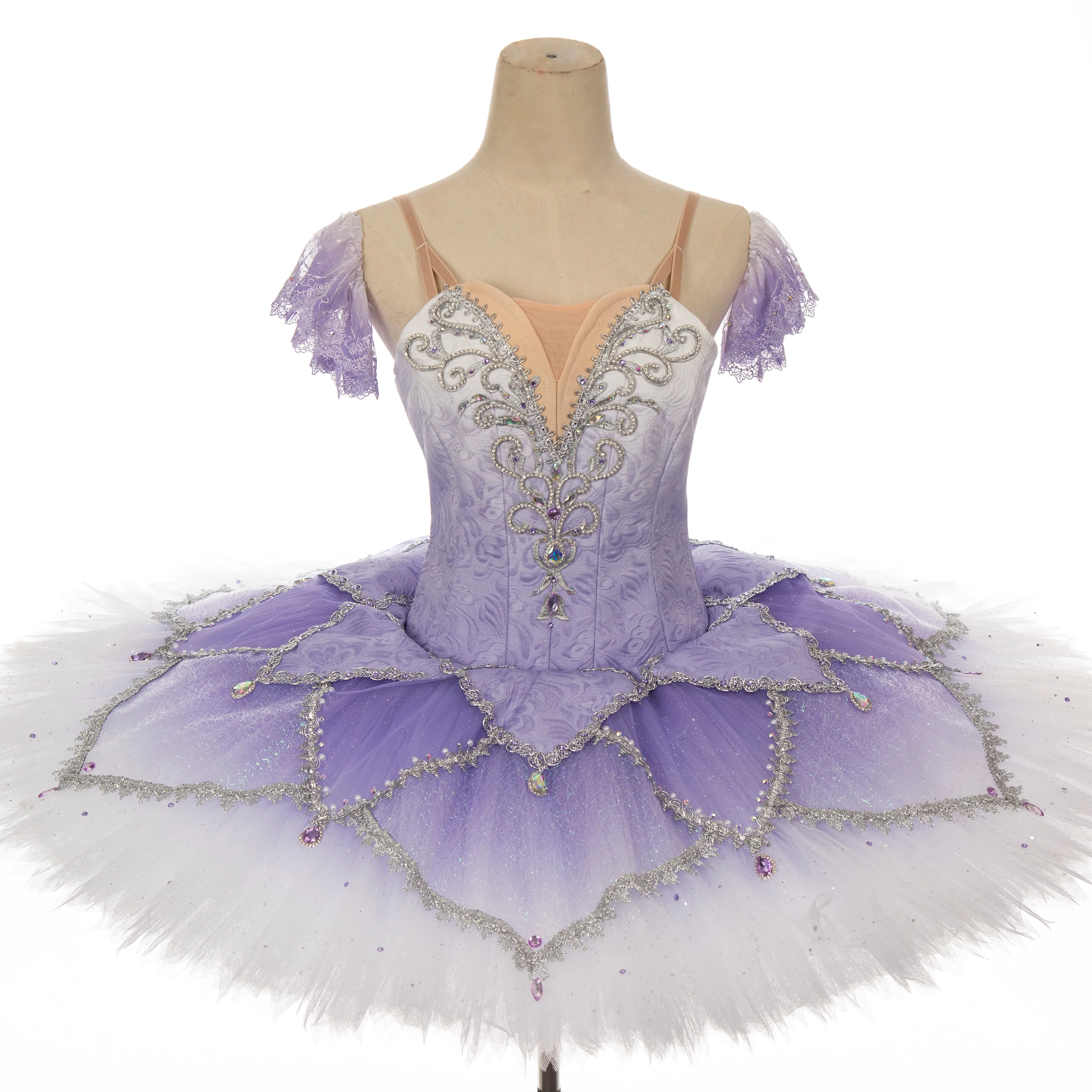 

Rhinestone Adorn Professional High Quality Women Adult Performance Wear Girls Lilac Swan Lake Ballet Tutu Costumes