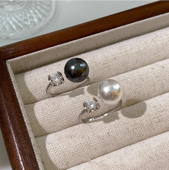 

charming south sea white pearl ring size 5-10