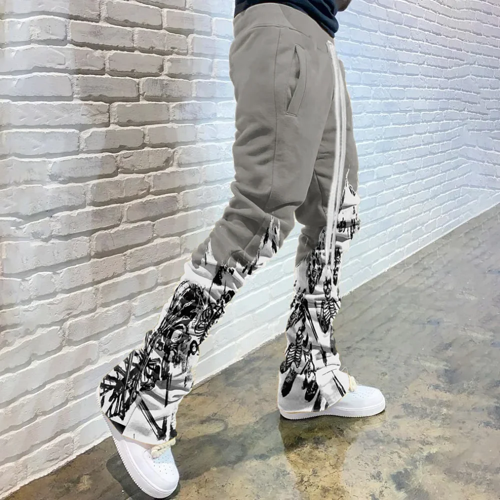 Unisex-Hose mit geradem Bein, lange Hose, 3D-Druck mit Tintenfleck-Motiv, schnelltrocknende Hose, für Damen und Herren, Streetwear, Sport, mit Kordelzug, Outdoor-Sweatpants. – Detail 6