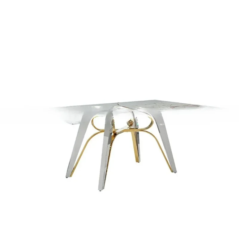 

Large flat marble, dining table and chair rectangle, high-end hotel dining table