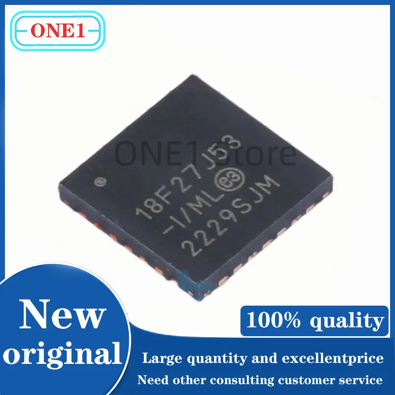 

1PCS/lot New original PIC18F27J53-I/ML 22 2.15V~3.6V PIC 48MHz FLASH 128KB QFN-28-EP(6x6) Microcontroller Units (MCUs/MPUs/SOCs)