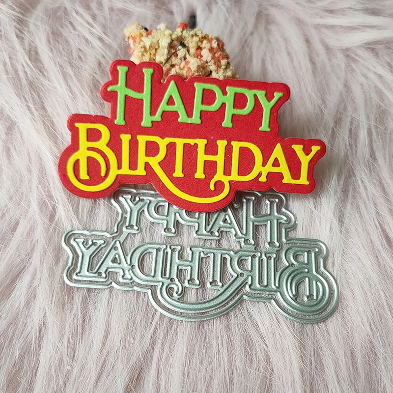 New Happy Birthday metal cutting die mould scrapbook decoration embossed photo album decoration card making DIY handicrafts