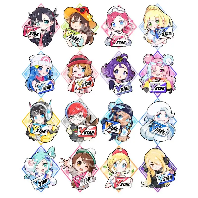 Anime Pokemon PTCG gioco puntelli TAG Team VSTAR Sign Pokemon Girls Trainer Irida Nessa Elesa Cynthia Lily Collection giocattoli regalo