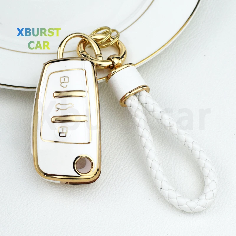 Auto Shell Fob For Audi A1 A3 A4 A5 A6 A7 Q3 Q5 S6 B6 B7 B8 C6 8P 8V 8L TT RS Soft TPU Car Folding Key Case Bag Cover Protector