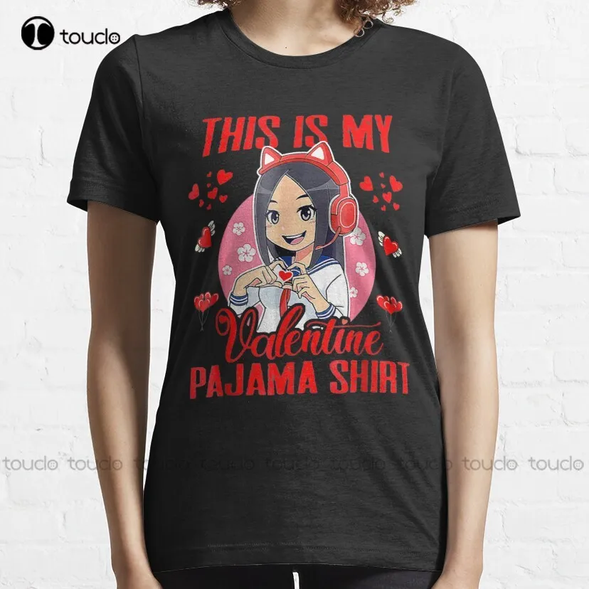 This Is My Valentine Pajama I Love My Girlfriend Classic T-Shirt Mens Cotton T Shirts Custom Aldult Teen Unisex Xs-5Xl Cotton