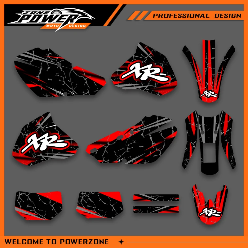 Powerzone For Honda XR250 XR400 XR 250 1996 1997 1998 1999 2000 2001 2002 2003 2004 Graphics Background Sticker Decal Kit  02