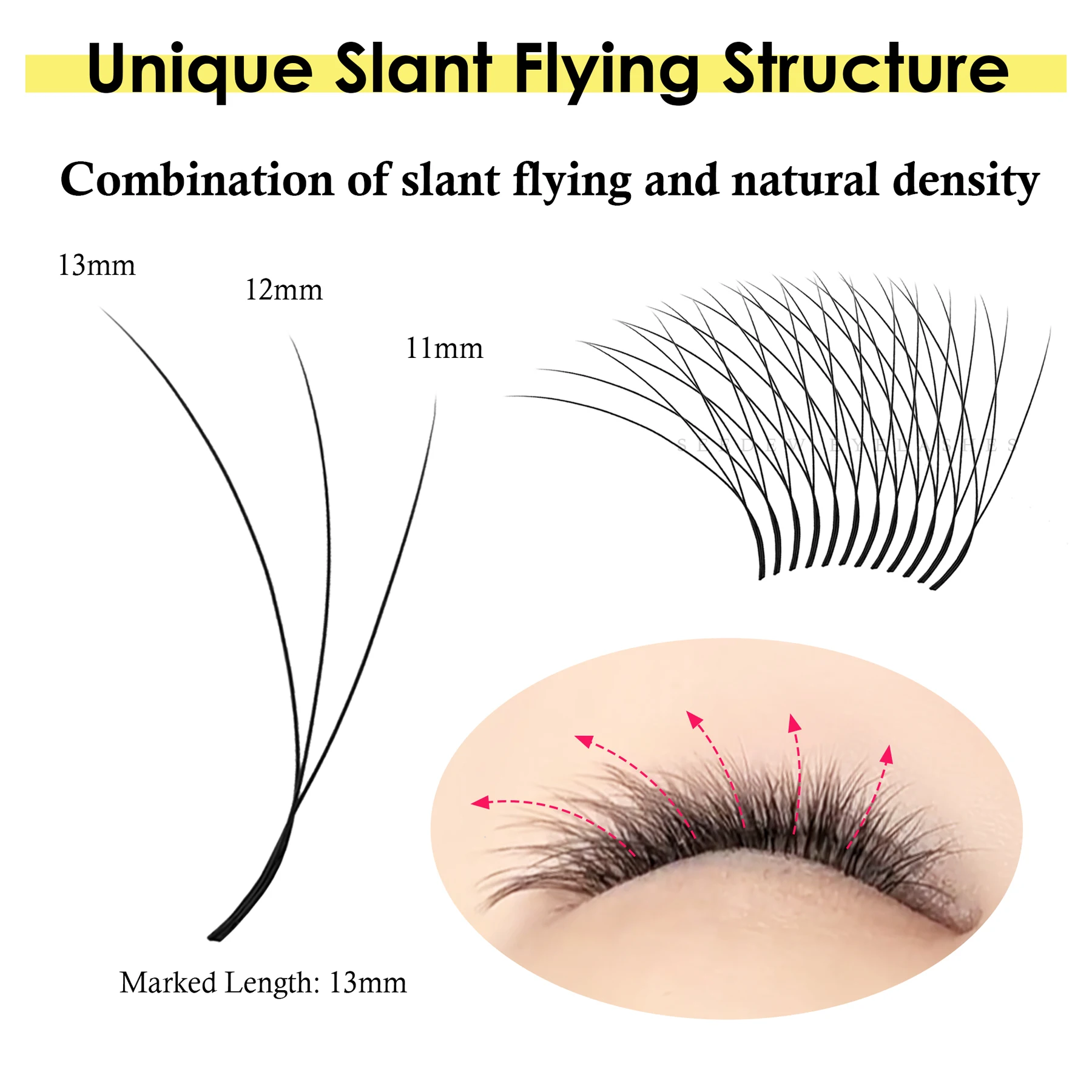 SEEDEW Fox 3D 4D Eyelash Extension Fluffy W-Shaped Wispy Faux Mink Eyelashes Cat Eye Lashes