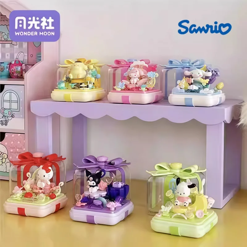 

Sanrio Star Wish, собранные строительные блоки на кончиках пальцев, коробка для колец, аниме-игрушка, мультяшная модель, настольная коллекция, орнамент, праздничный подарок