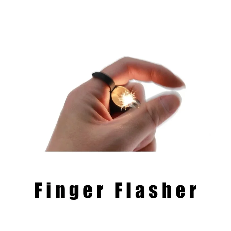 Finger Flasher Metal Flash Flame Lighter Device (Small Artillery) Fire Magic Trick Prop Magicians Professional Magie Accessories