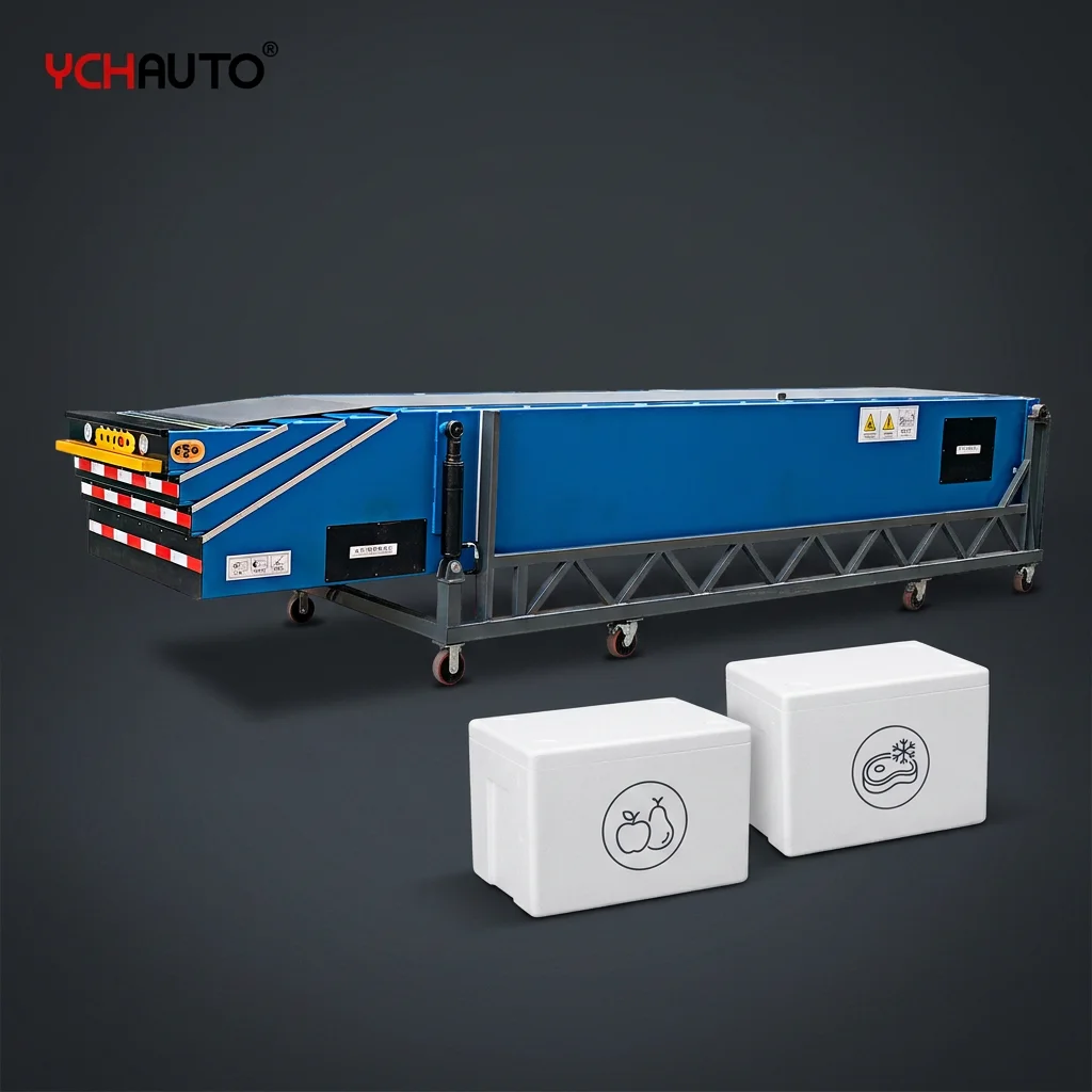 Refrigerated Container Loading Telescopic Belt Conveyor for Seafood Meat Carton Box Gentle Handling System