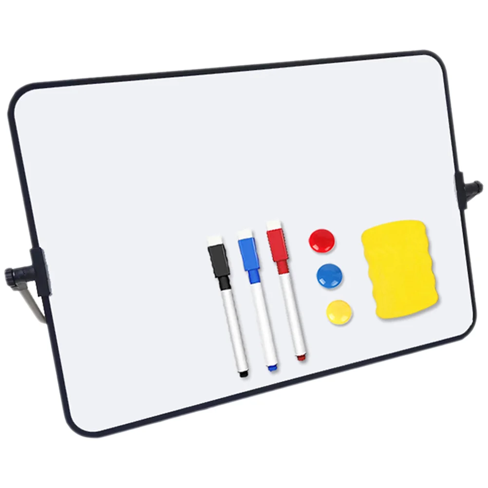 

A4 Small Whiteboard Set Black School Teaching Desktop Dry Erase Magnetic for Plastic Office