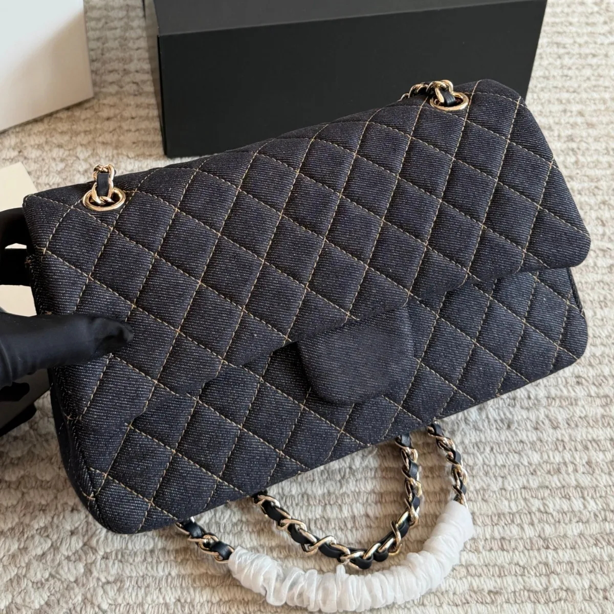 

Denim Rhombus Personalized Armpit Bag 2026 New Casual Versatile High-end Chain Single Shoulder Messenger Women's Bag