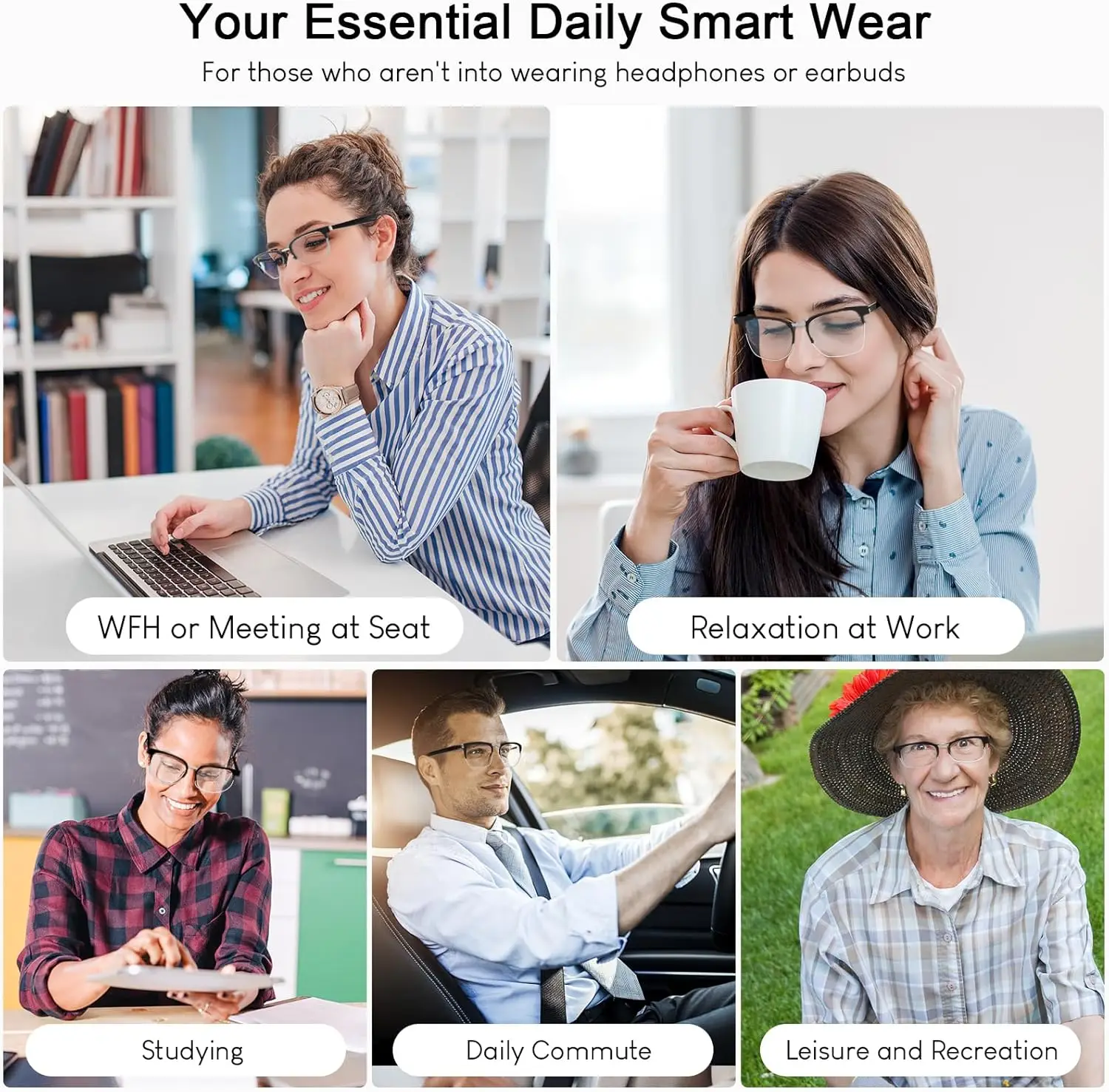 AI lunettes écouteurs avec caméra traduction vocale automatique lunettes intelligentes touches multifonctions pour Sport dispositif de traduction intelligent