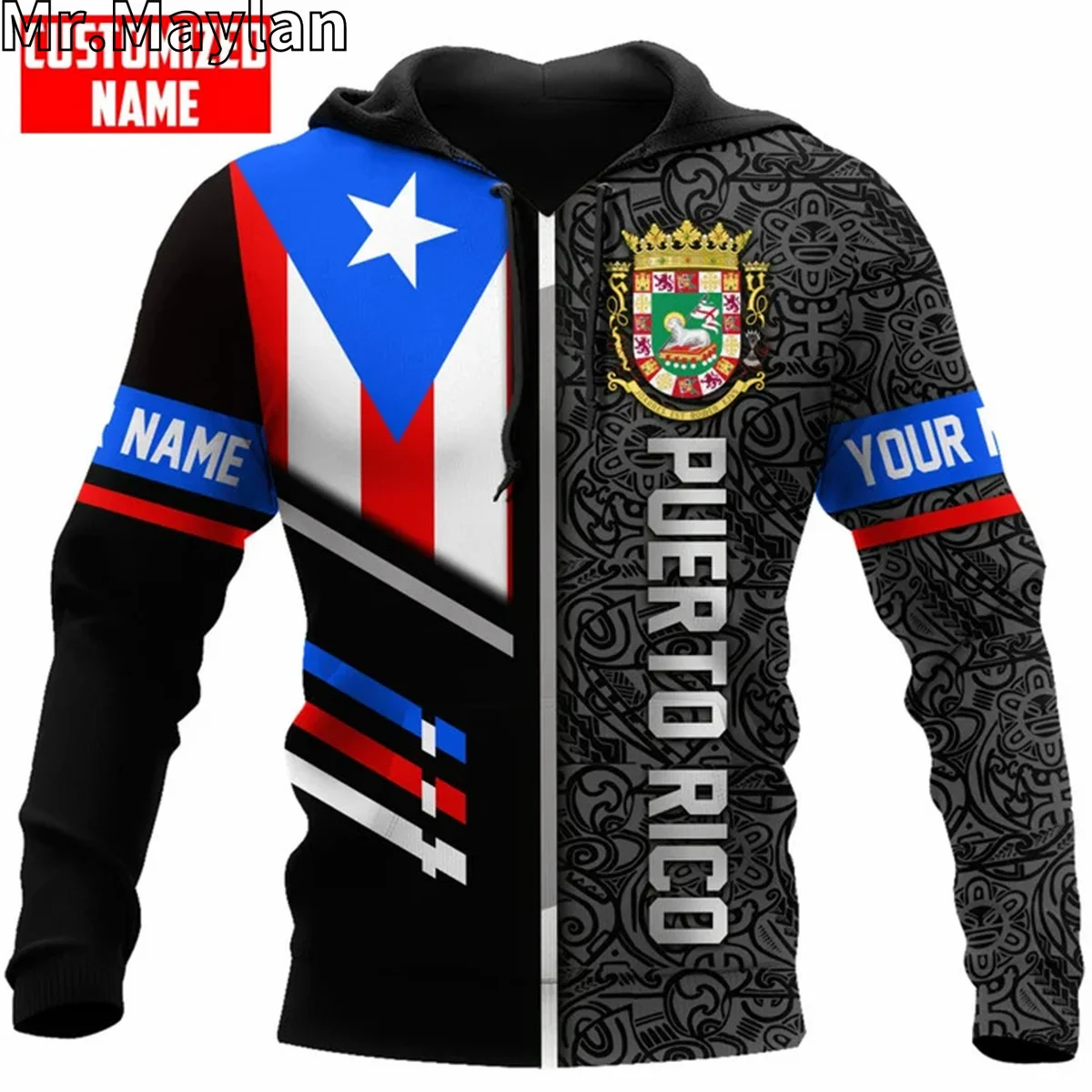 

PERSONALIZED PUERTO RICAN Flag 3D Printed Jacket Men/women Hoodie Unisex Casual Streetwear Sweatshirts Pullover Sudadera Hombre