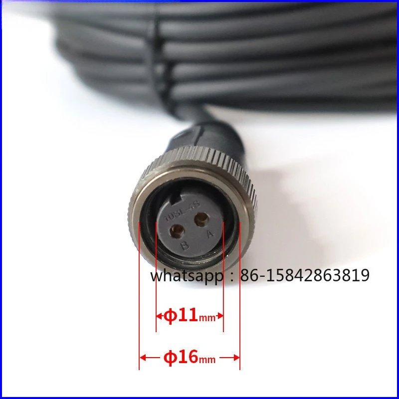 5m Two-Core Threaded Aviation Plug Waterproof Vibration Temperature Transmitter Sensor Cable