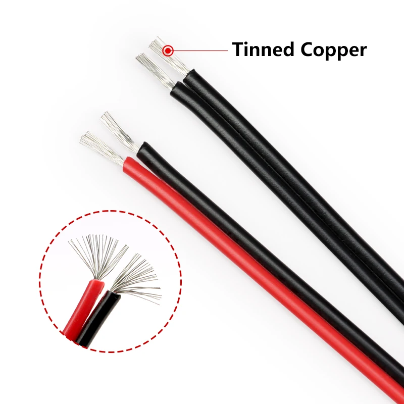 Cavi elettrici 2 ~ 50m 2 pin 30 28 26 24 22 20 18 16AWG UL2468 Cavo rosso nero per altoparlante per connettore JST 12V audio per auto LED