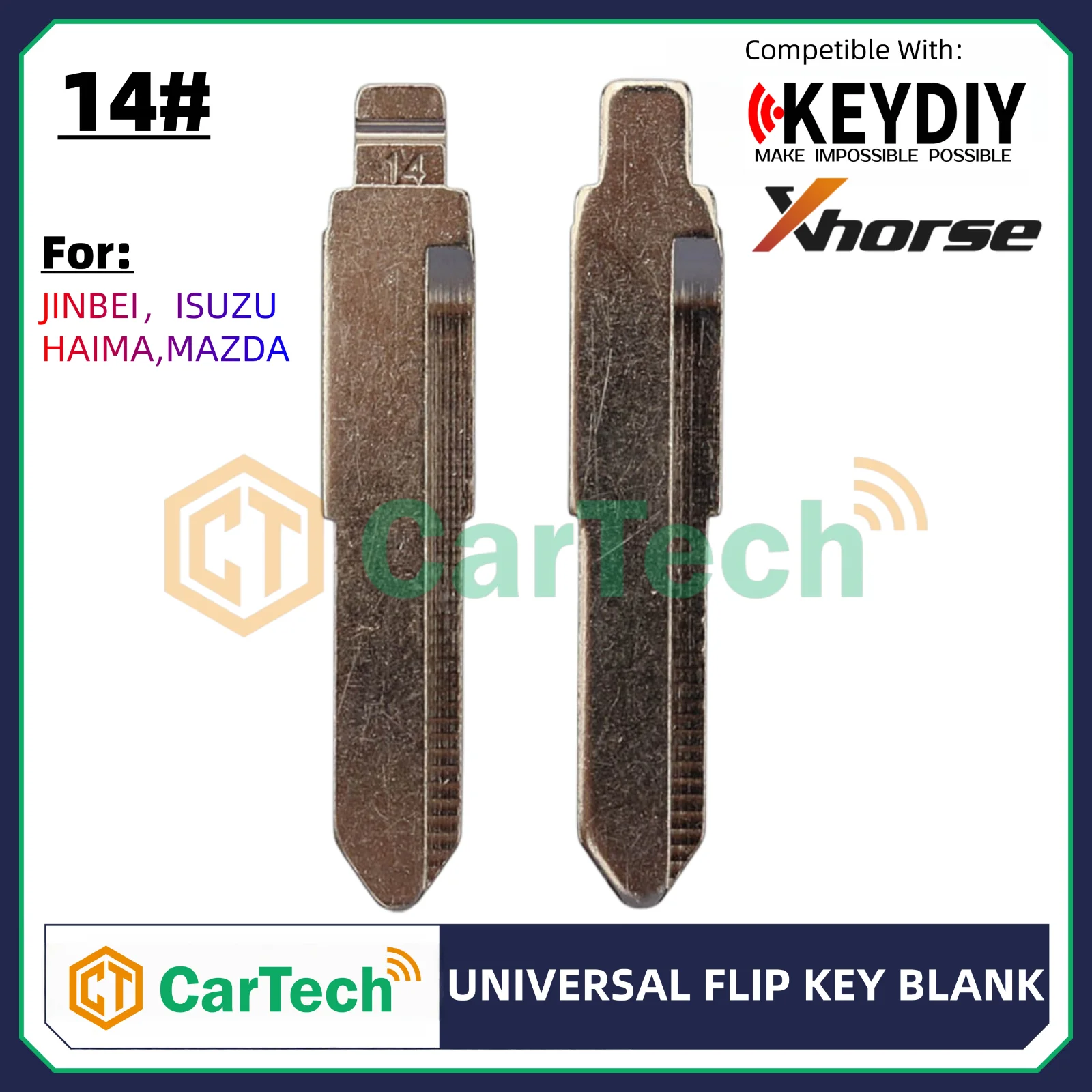 

14-L# Left Groove Uncut Flip Blank Key Blade for KEYDIY KD XHORSE VVDI Universal Remote Fit Mazda Isuzu Jinbei Haima Car