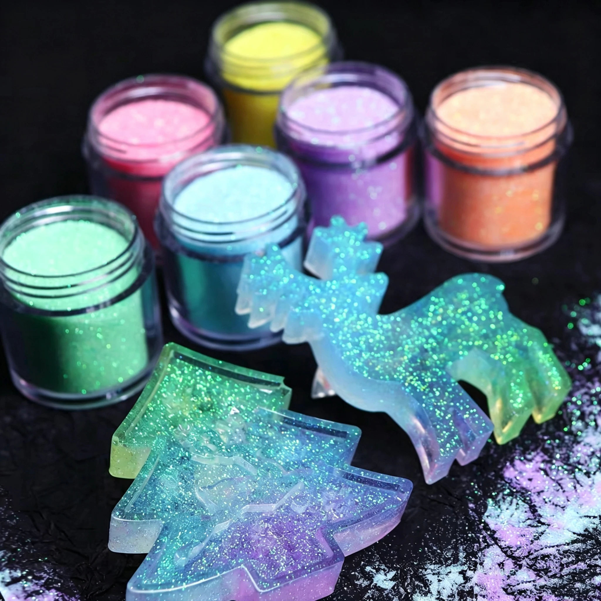 6 Color Iridescent Glitter Sugar Powder Nail Art Epoxy Resin Filler DIY Jewelry Making Accessories Glitter Dust for Resin Craft