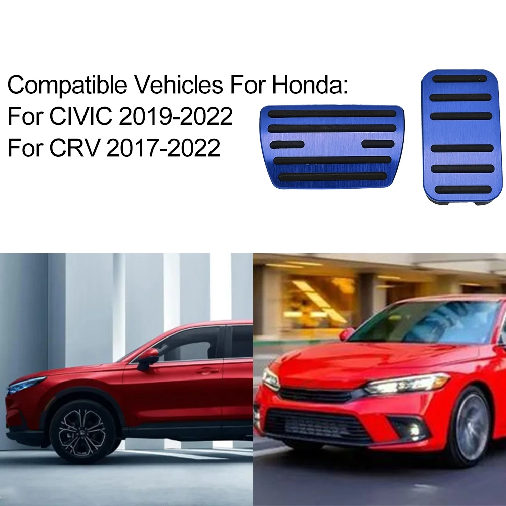 2 Stuks Automatische Transmissie Voetsteun Platen Covers Voor Honda Civic 2019-2022 En Crv 2017-2022, voertuig Pedaal Bescherming Covers