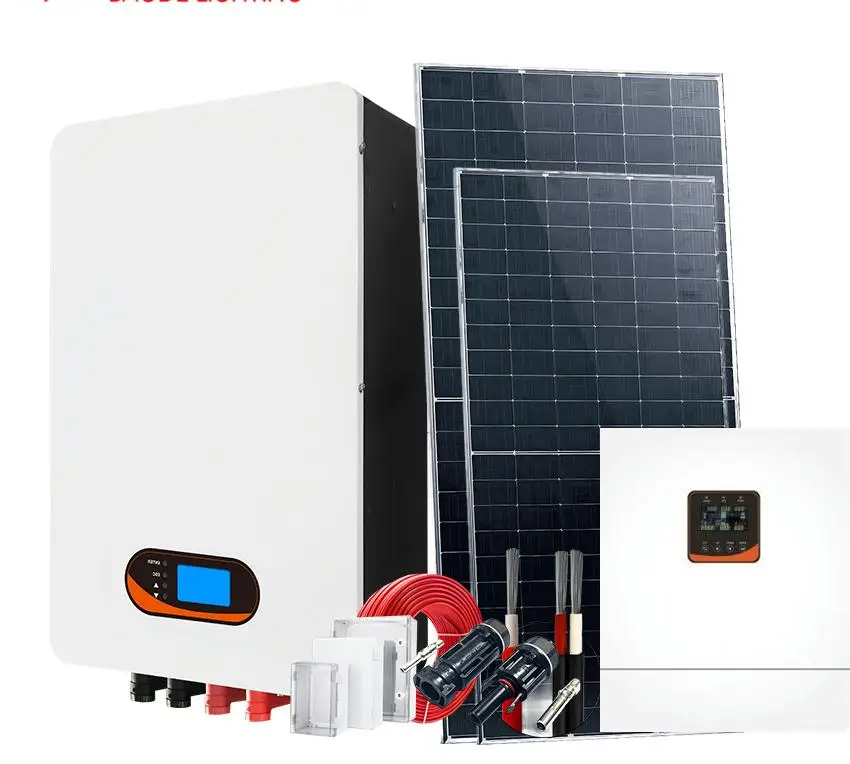 10KWH 20KWH Energy Storage Cabinet Hybrid Inverter Solar Panel Complete on Off Grid Solar Kit