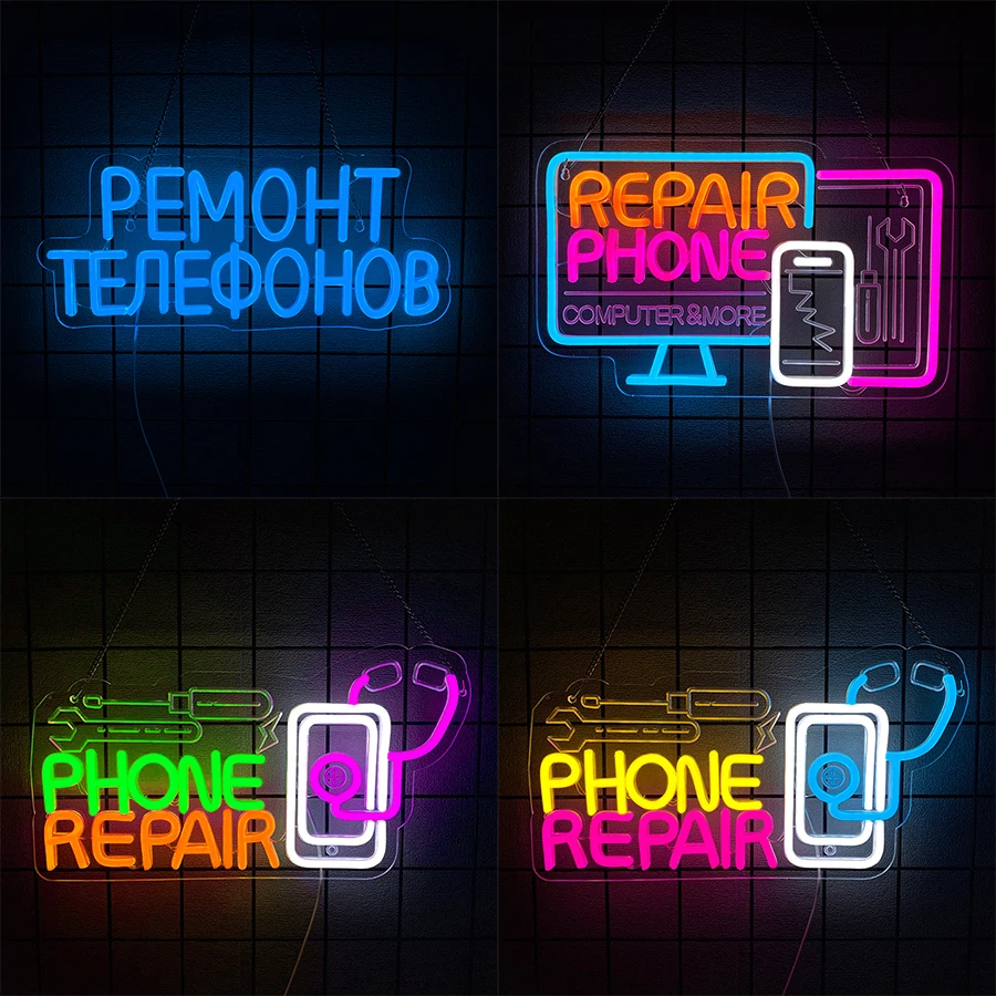 Electronics Repair Shops - Letrero de neón LED para reparación