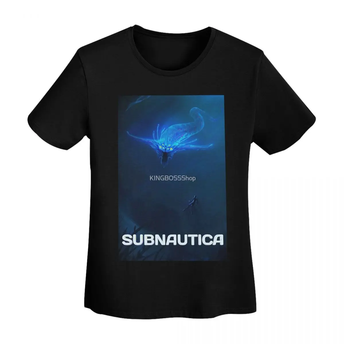 Camiseta Subnautica - Ghost Leviathan para mujer, camisetas de manga corta, cuello redondo, ropa de calle, camisetas de algodón de verano, ropa de calle