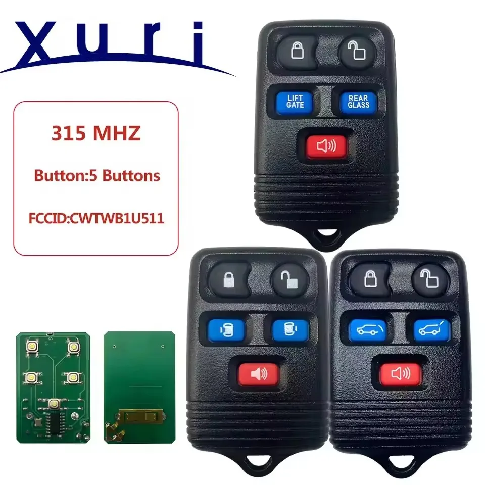 

Автомобильный дистанционный ключ Xuri для Ford Windstar Freestar Lincoln Navigator Mercury Monte FCC:CWTWB1Y551 CWTWB1U511 315 МГц 5 кнопок