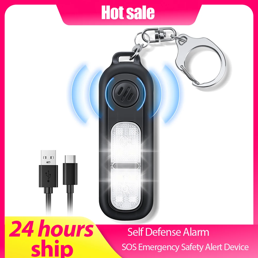 

130 дБ громкий брелок-сигнализация, сигнализация самообороны для девочек и женщин, охранная сигнализация, SOS, устройство аварийной безопасности