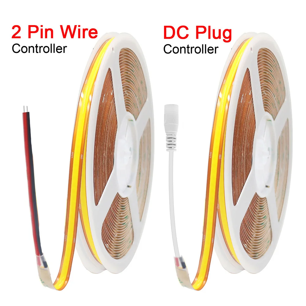 COB LED Strip Light 12V 24V 5m 10m 0.5m Flexible Tape 528 LEDs High Density Linear Lighting Warm Natural White Home Decoration