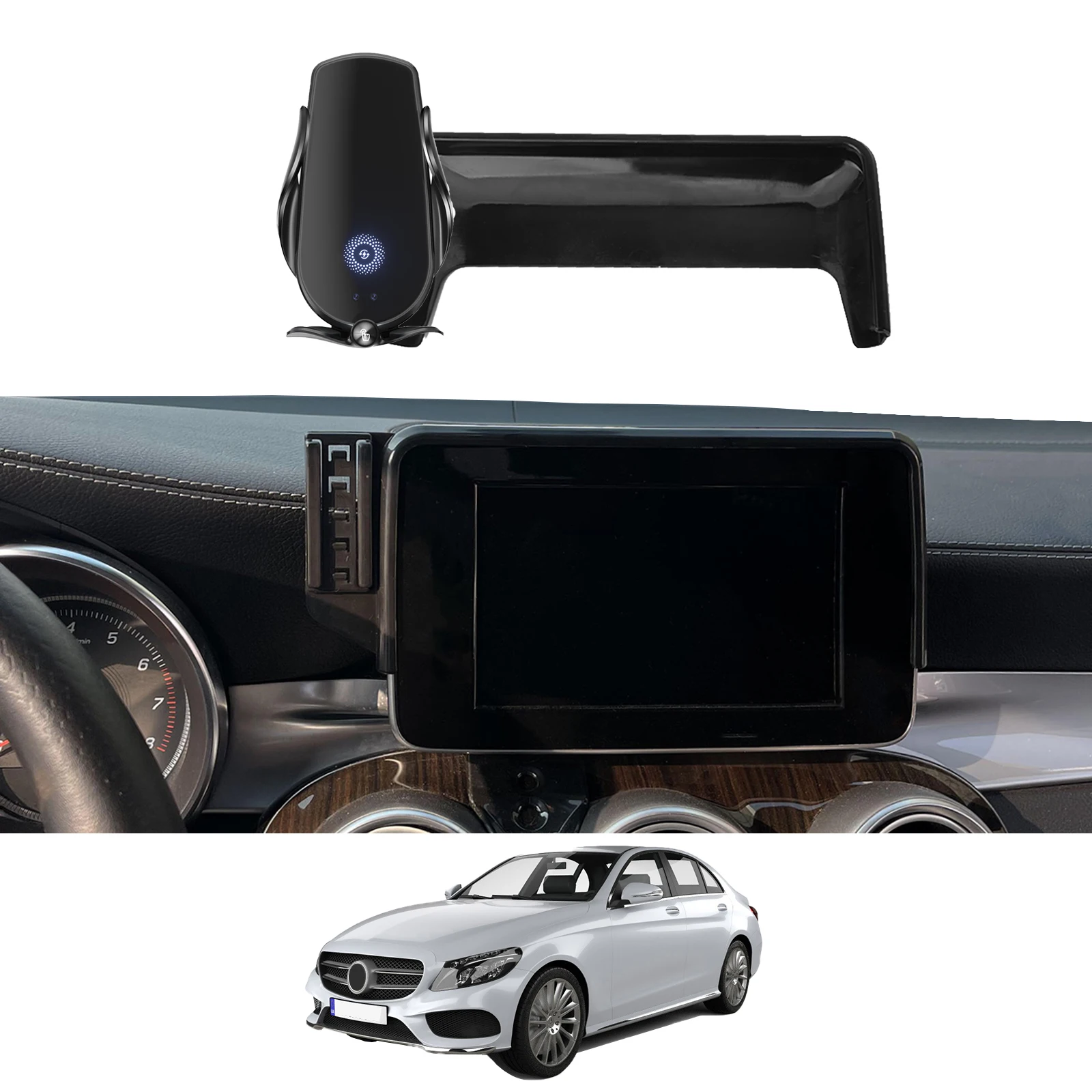 

for Mercedes-Benz C-Class 2015-2018 (7.0in) Phone Holder Screen Fixed Navigation Bracket Base Wireless Charging