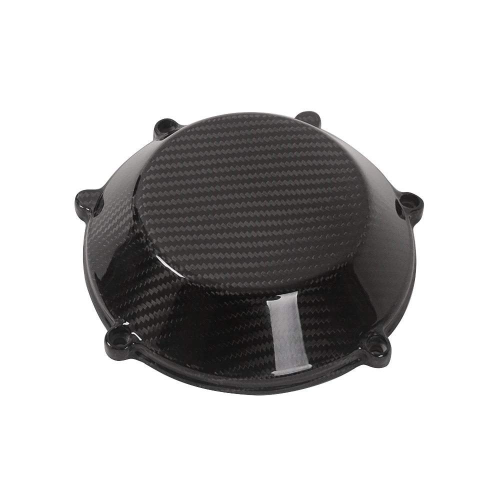 For Ducati (Air Cooled 4V Engine) Dry Clutch Cover Carbon Fiber Gloss Motorcycle Engine Cover