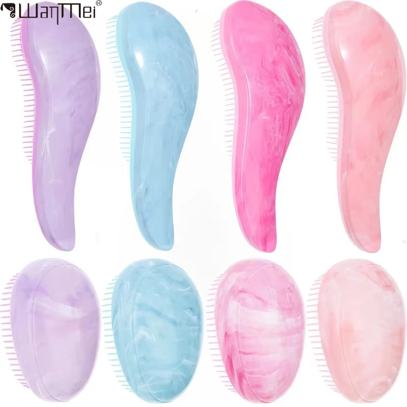 Lot de 2 brosses démêlantes magiques, peigne antistatique massant en forme d'œuf pour le cuir chevelu, brosse à cheveux antistatique, outil de coiffure professionnel pour salon