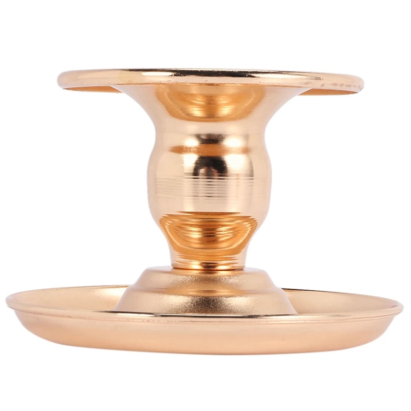 N85R-2Pcs Metal Candle Holder Gold Candelabra Fashion Wedding Candle Stand Exquisite Candlestick Table Home Party Christmas Deco