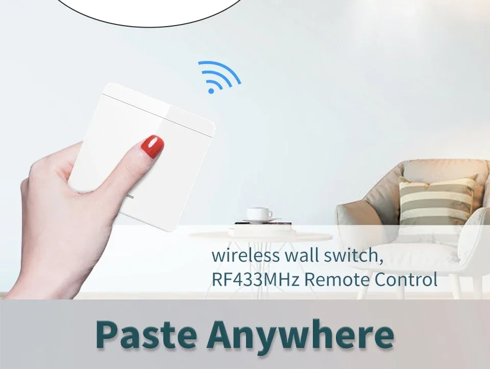 RF 433Mhz Drahtloser Fernbedienungs-Lichtschalter 10A Relais-Controller Mini-Modul Wandpanel Smart-Schalter für LED-Lampe AC110V 220V – Detail 4