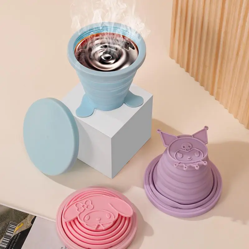 

Cute Sanrios Kuromi My Melody Outdoor Travel Portable Foldable Water Cup Telescoping Hand Cup Cartoon Rinsing Cup Fashion Gift