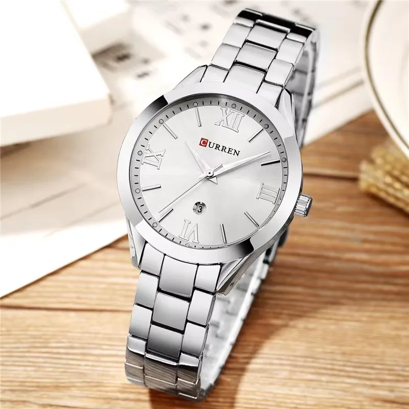 CURREN 9007 Fashion Women\'s Quartz Watch Female Calendar Waterproof Stainless Steel Simple Clock Business Ladis Casual Watches