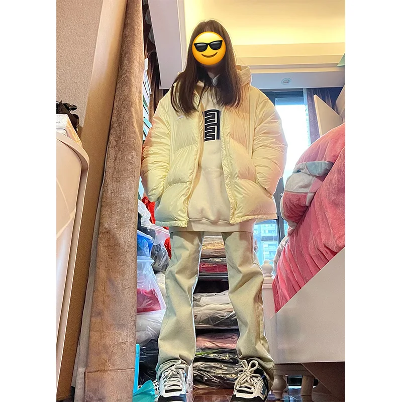 

Street Sle Американские джинсовые джинсы Женские весенне-осенние прямые свободные брюки в стиле хип-хоп с высокой талией на молнии Длинная футболка...