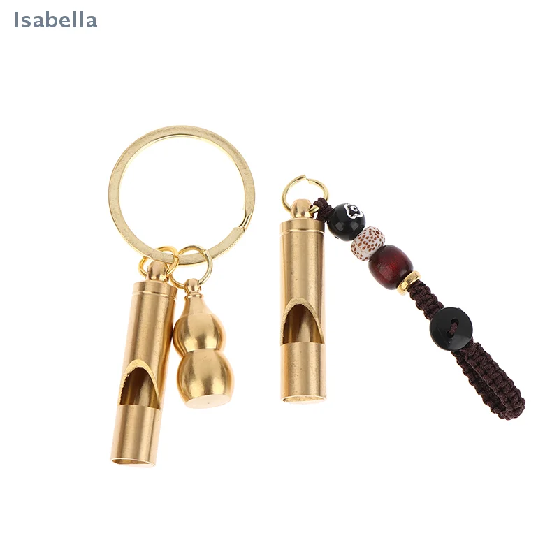 ♥ ♥ ♥ ♥ سلسلة مفاتيح صافرة نحاسية عتيقة، صفارة نجاة خارجية، صفارات تدريب الحكم