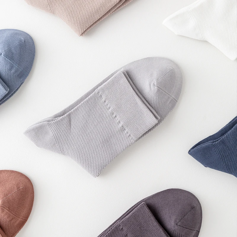 5 Paar Herrensocken aus gekämmter Baumwolle, atmungsaktiv, schwarz, weiß, Business-Langsocken, hochwertige neue Herrensocken in Übergröße EU38-45 – Detail 9