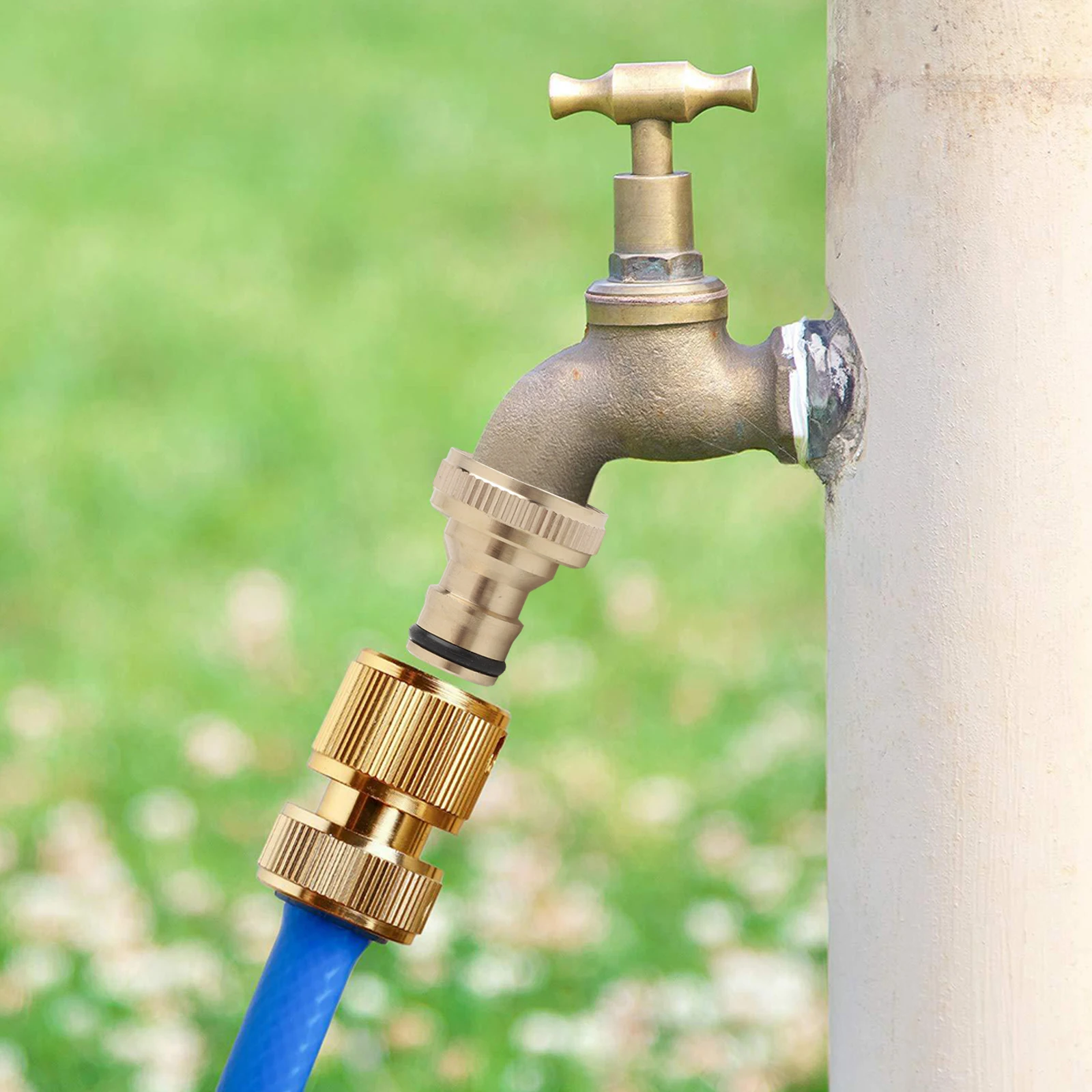 G3/4in Brass Garden Tap Connector with Quick Release Design and Rubber Seal Ring for Consistent Leak-Free Performance