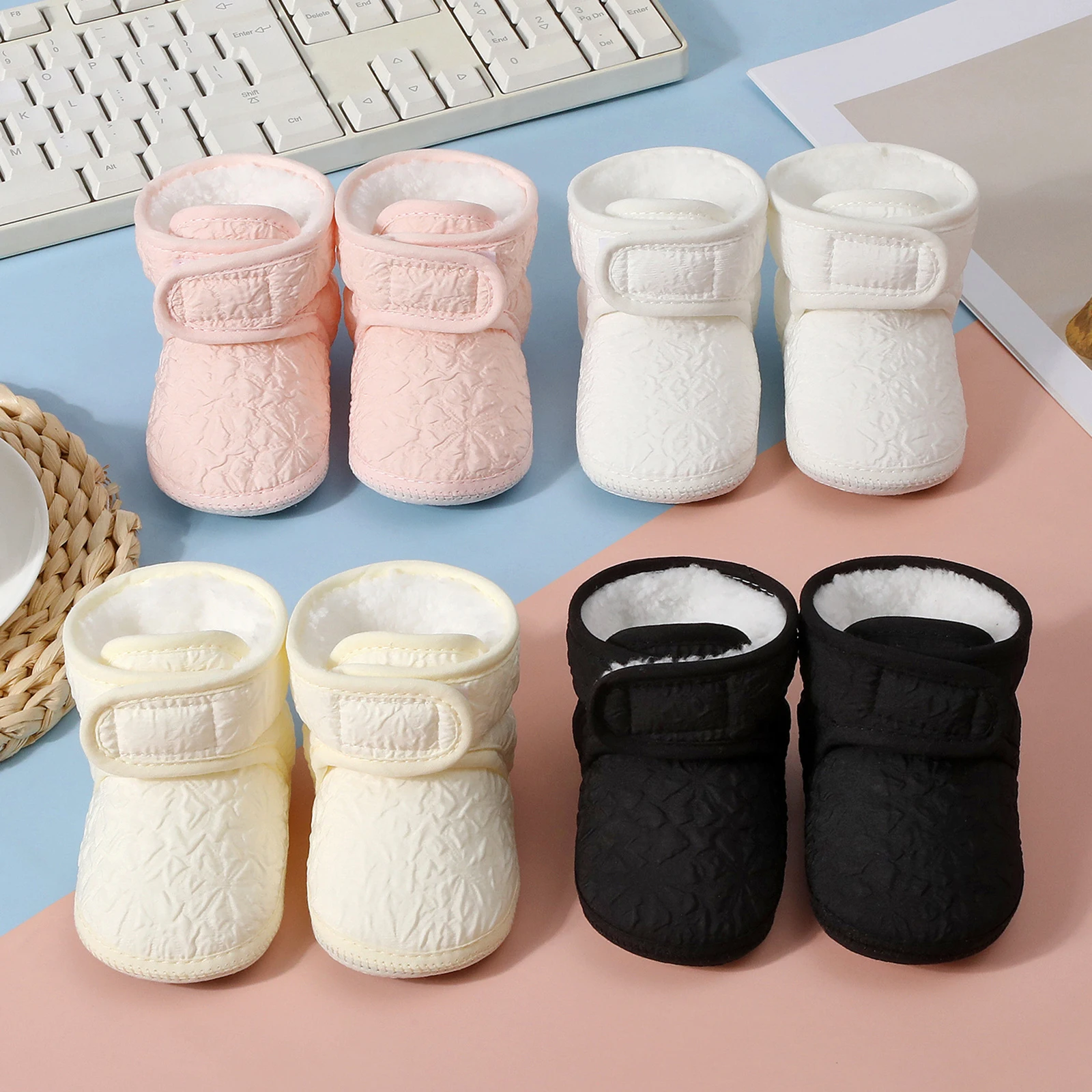 

Suefunskry Baby Winter Warm Cotton Shoes, Soft Sole Non-Slip First Walking Shoes Boots Toddler Shoes For Girls Boys