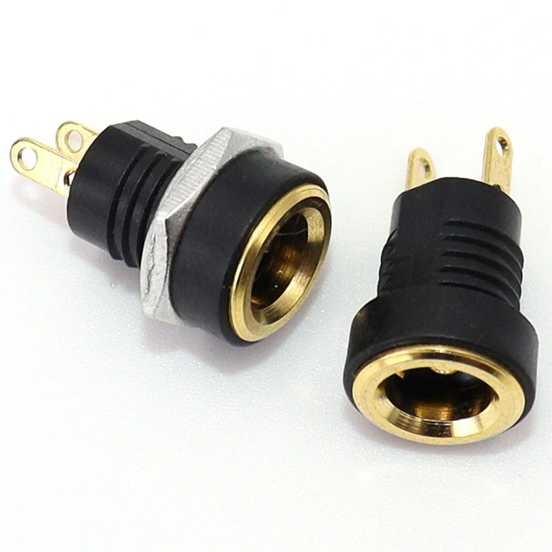 30PCS DC-022B gold-plated 3A 12V DC power socket female panel installation connector 5.5x 2.1 DC022B connector