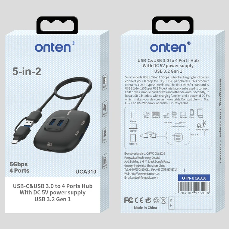 Type-c converter USB adapter Splitter Converter PD charging Extension Cable Type-C/USB HUB Plug and Play 5Gbps docking station