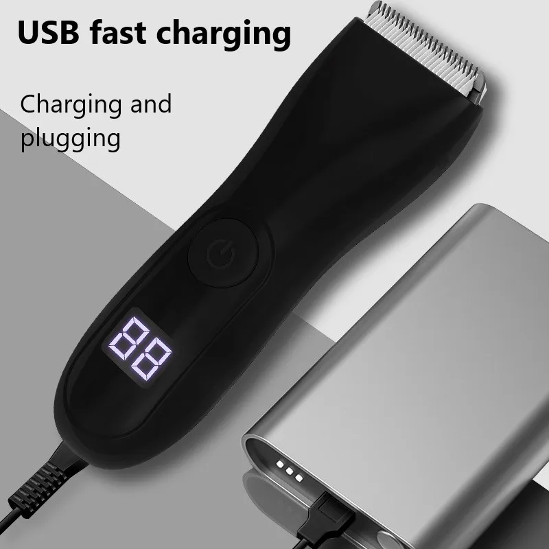 Водонепроницаемый триммер для волос на теле, шарики, бритва для мужчин, Лобковая электрическая Мужская машинка для стрижки волос, керамическое лезвие, мужское устройство для удаления волос