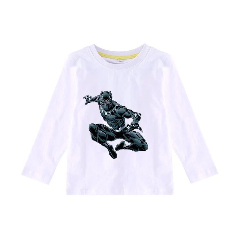 

Avengers Black Panther Long Sleeve Tee for Boys, Cotton Kids’ Base Layer Shirt Spring Casual Wear New Arrival