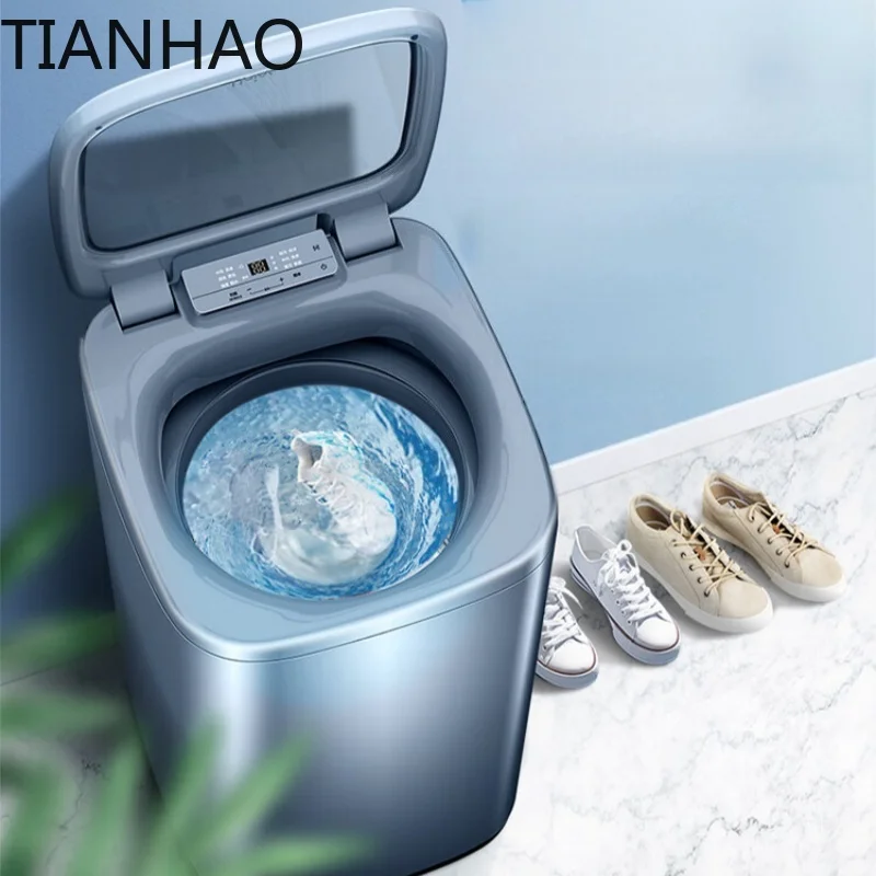 Auto Shoes Washer Machine Top Loading Mini Washing Machine See Through Visible Lid Sand Filter Socks Mats Laundry Washer