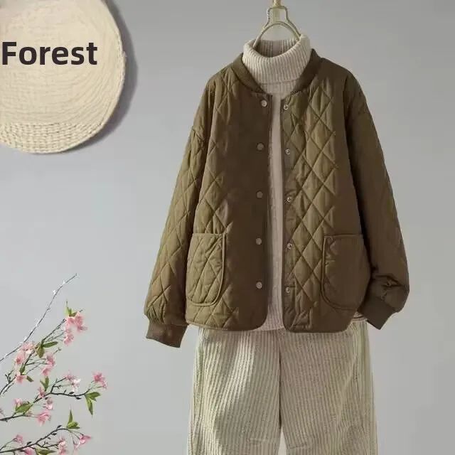 

Lightweight Cotton Jaet Women's Autumn Winter Loose Casual Baseball Sle Filled Warm Cotton Coat ort Outerwear