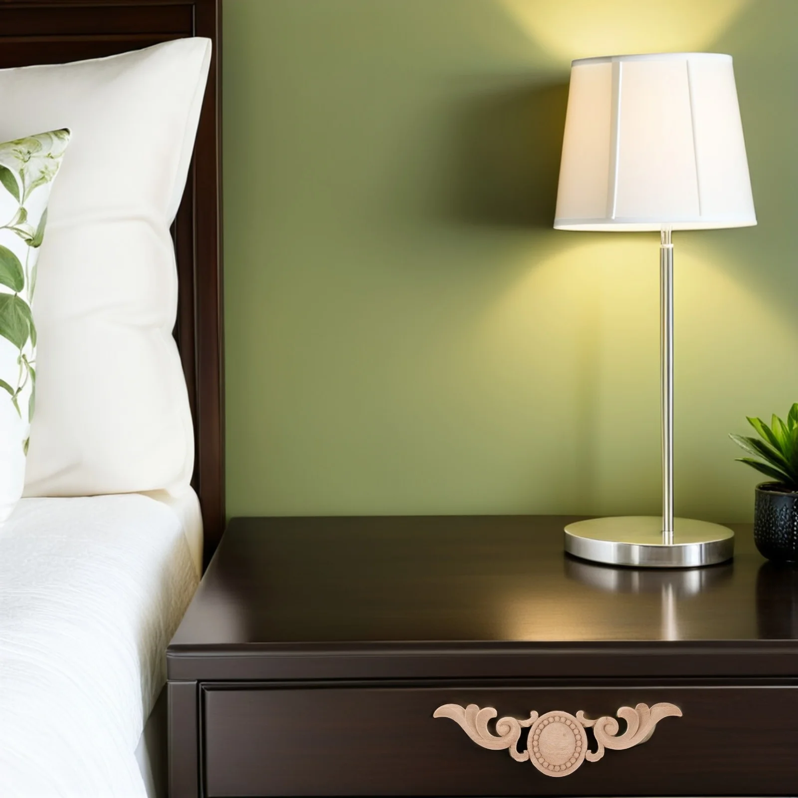 2 قطعة أثاث الزاوية الخشبية يزين الزخرفية منحوتة باليد خشبية Onlays DIY بها بنفسك ديكور المنزل زهرة الخشب منحوتة تقليم صب